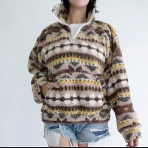 Aerie Cozy Patterned Quarter Zip